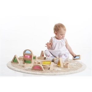 Set de 24 blocs en bois rainbow tickit