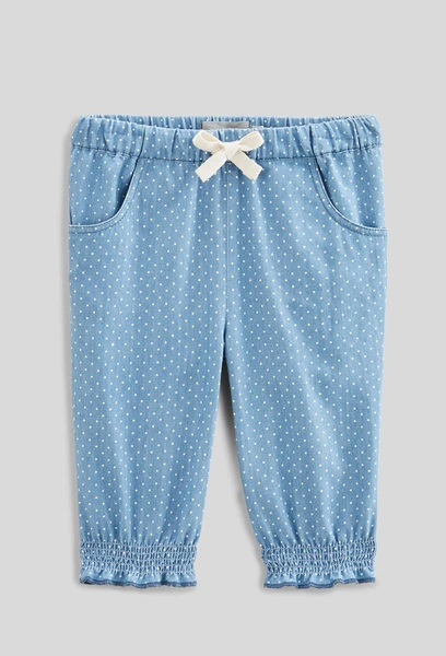 Pantalon imprimé en chambray