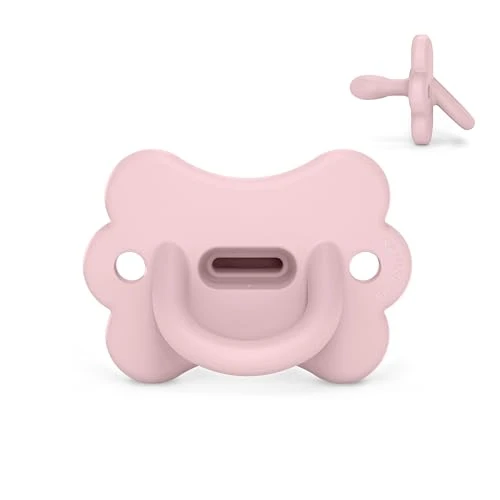 Suavinex, Sucette Tout Silicone pour Nouveau-nés, pour Bébé 0/6 Mois et Naissance, avec Tétine Symétrique SX Pro, Réversible, Super Douce et Souple, Idéal pour Dormir, Butterfly, Rosewater