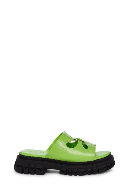dELiA*s by Dolls Kill Butterfly Cut Out O Ring Platform Slides - Green