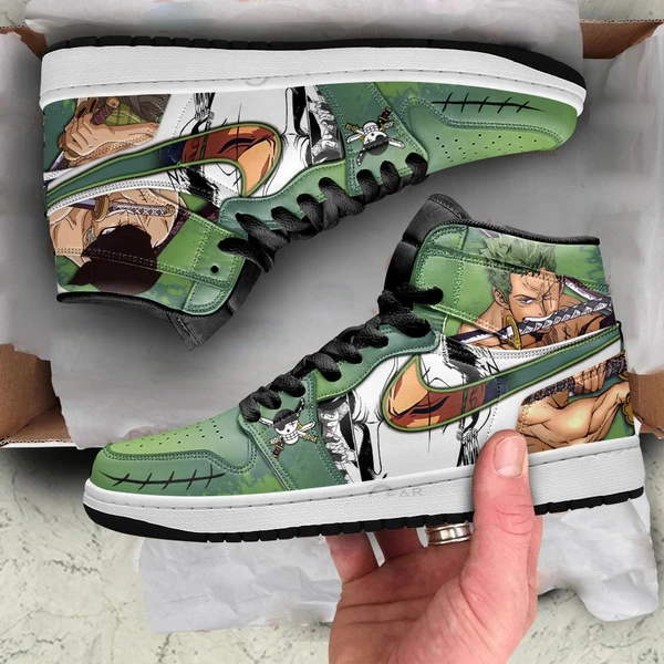 Zoro One Piece Shoes – Custom Green Anime Sneakers for Fans