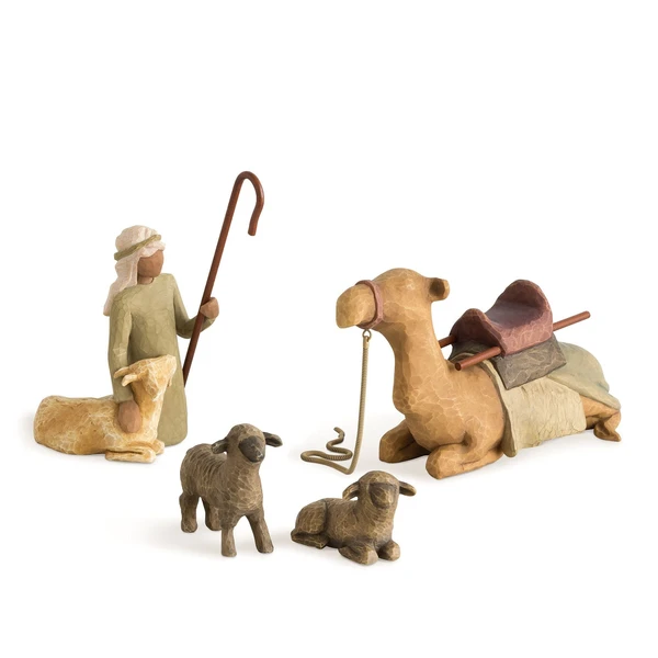 Figurine Berger et animaux de l'étable - Willow Tree - Entourer une nouvelle vie d'amour et de chaleur