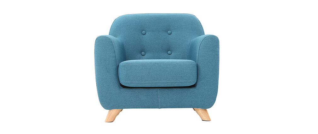 Fauteuil enfant scandinave bleu canard NORKID - Miliboo