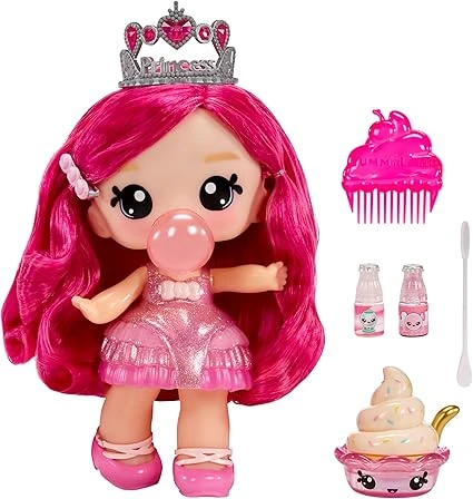 Yummiland Grande Poupée et Gloss Personnage Num Nom - Bianca Bubblegum et Scoops - Poupée Parfumée avec Kit de Gloss DIY - Convient aux Enfants de 4 Ans et Plus