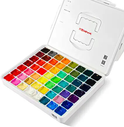 HIMI de peinture gouache 56 couleurs x 30 ml avec étui de transport portable, design unique en forme de tasse gelée, non toxique – Parfait pour les débutants, les étudiants, les artistes : Amazon.fr: Bricolage