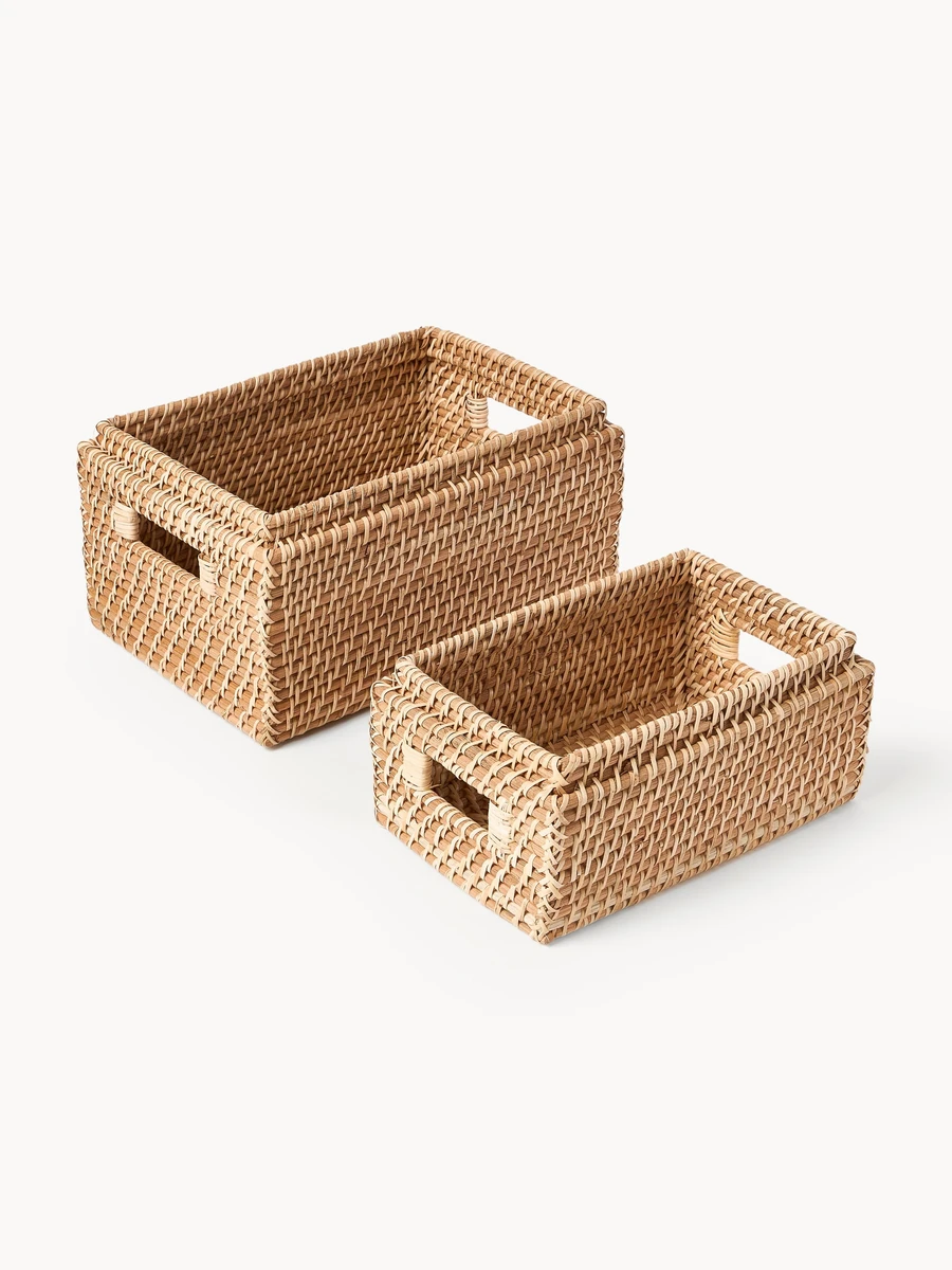 Paniers de rangement avec couvercles Lurdes, 2 élém.