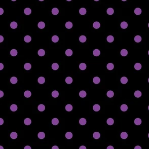 Black And Purple Polka Dots - Large Fabric | Spoonflower