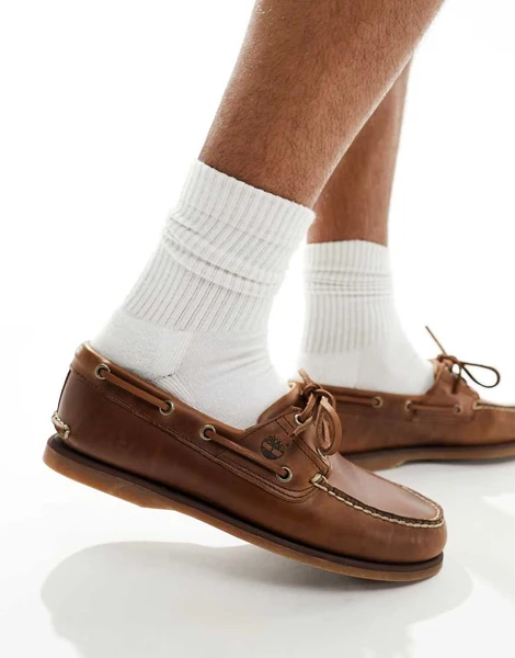 Timberland - Classics - Chaussures bateau à 2 aillets en cuir - Marron moyen-Brown