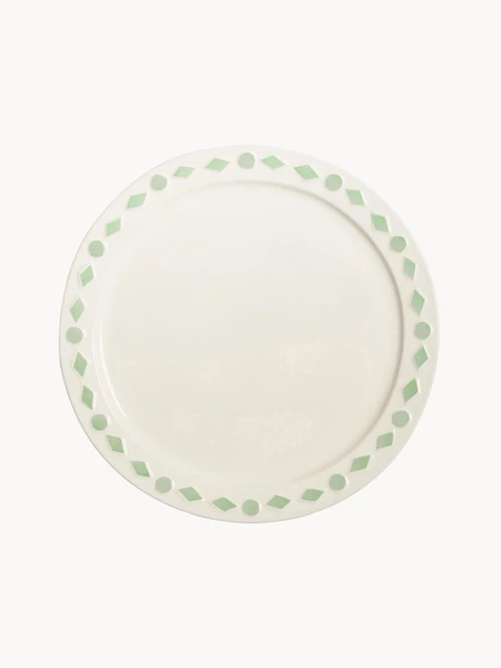 Assiettes plates artisanales Folk, 2 pièces