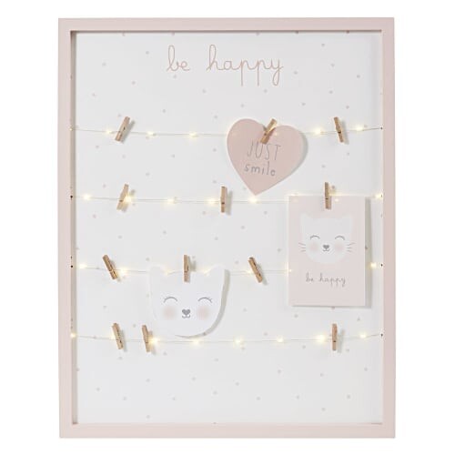Pêle-mêle lumineux rose et blanc 40x50 | Maisons du Monde