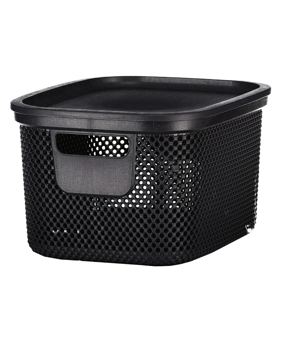 Boîte de rangement avec couvercle - Gris