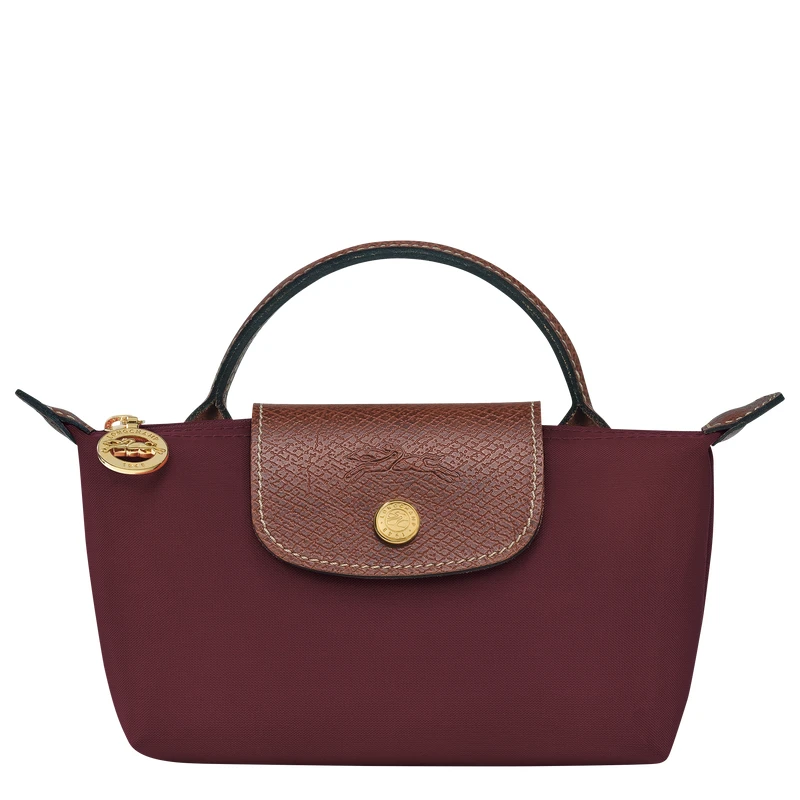 Trousse cosmétiques avec poignée Le Pliage Original Toile recyclée - Bordeaux | Longchamp FR