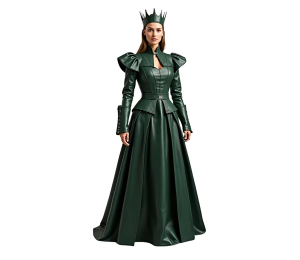 The Shadow Queen – Gothic Queen Dress & Medieval Fantasy Gown | Queen Cosplay, Princess Dress with Crown for Women | Renaissance Royal Costume & Leather Halloween Outfit