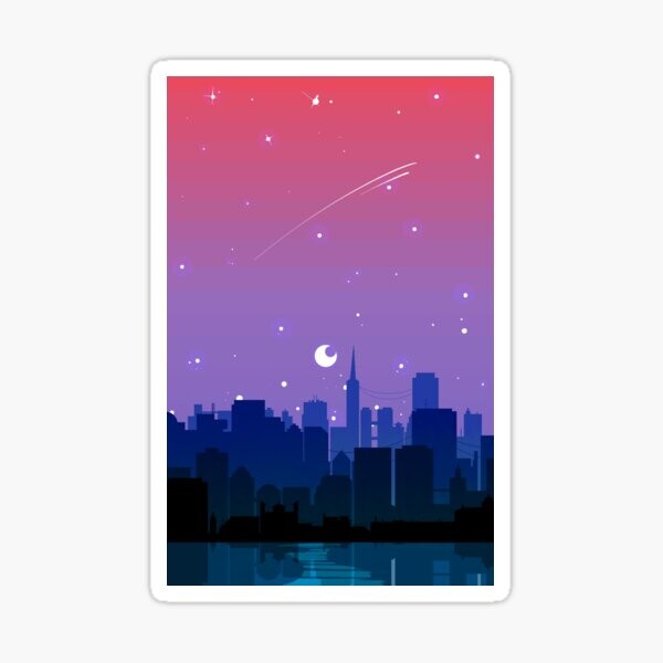 Paysage urbain de la fierté bisexuelle | Sticker