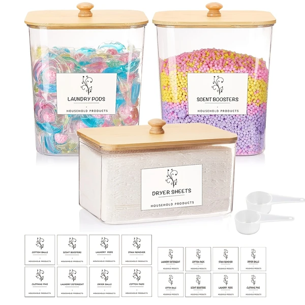 3 pack conteneurs d'organisation rangement buanderie - Temu France