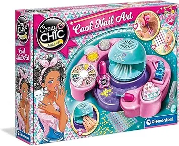 Cool Nails Crazy Chic-L'atelier, Machine à manucure-Jouet Fille, kit de Loisir créatif fill 6 Ans, décorations, Vernis à Ongles, 18599, Multicolore