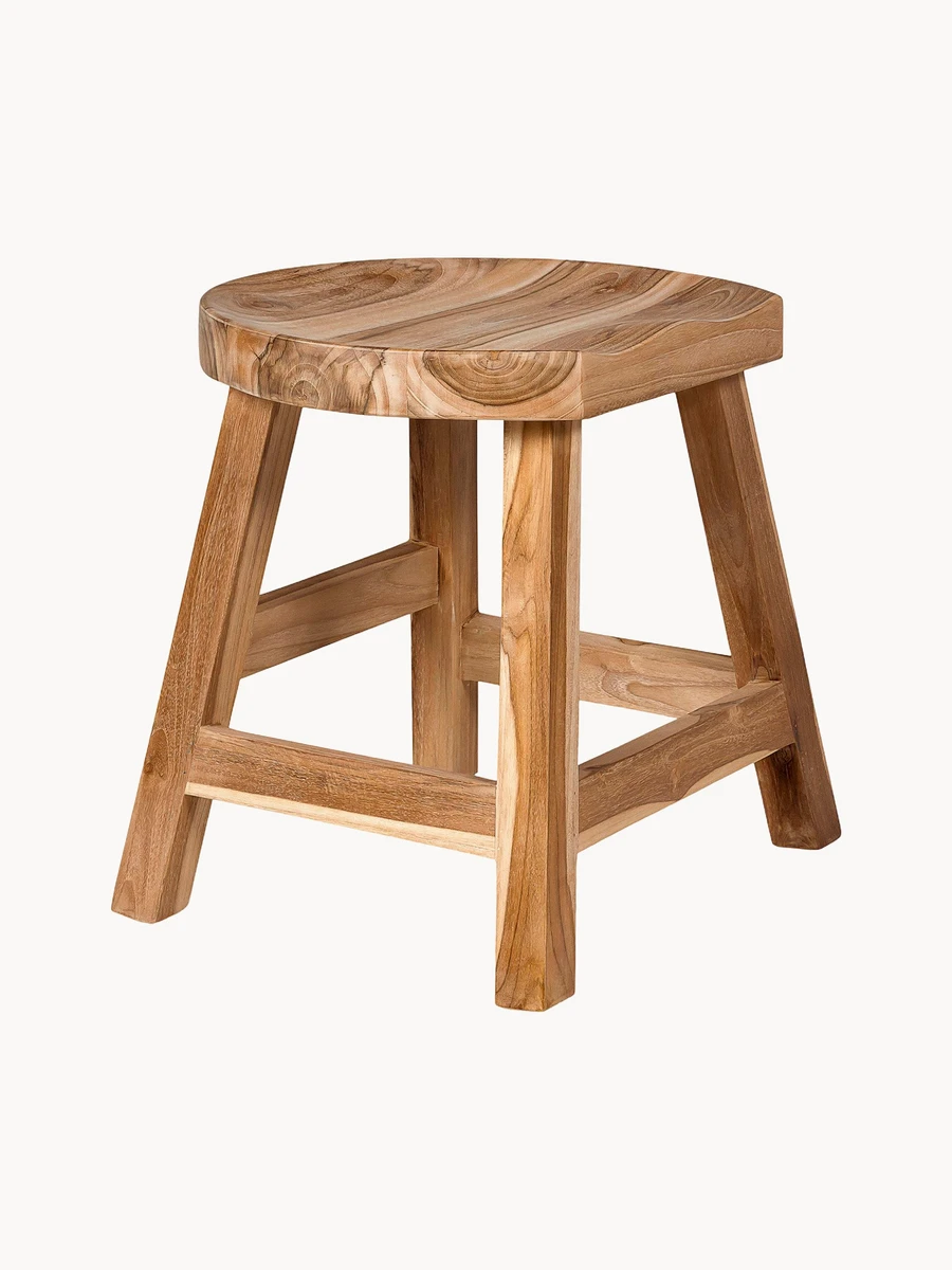 Tabouret en teck sculpté à la main King | Westwing
