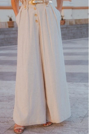 PANTALON SYBILE LIN VISCOSE BEIGE