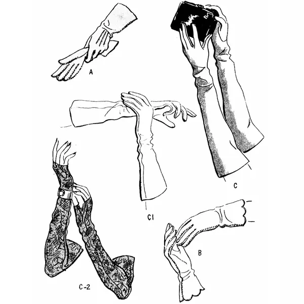 PDF - Modèle des années 1940, ensemble de gants sur mesure en deux longueurs - Main 7 - Imprimez instantanément à la maison