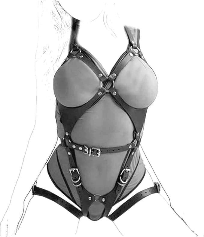OnundOn Harnais en simili cuir lingerie bondage ensemble sangle corps sangles de poitrine fétiche lingerie érotique SM contraintes jouets sexuels pour femmes