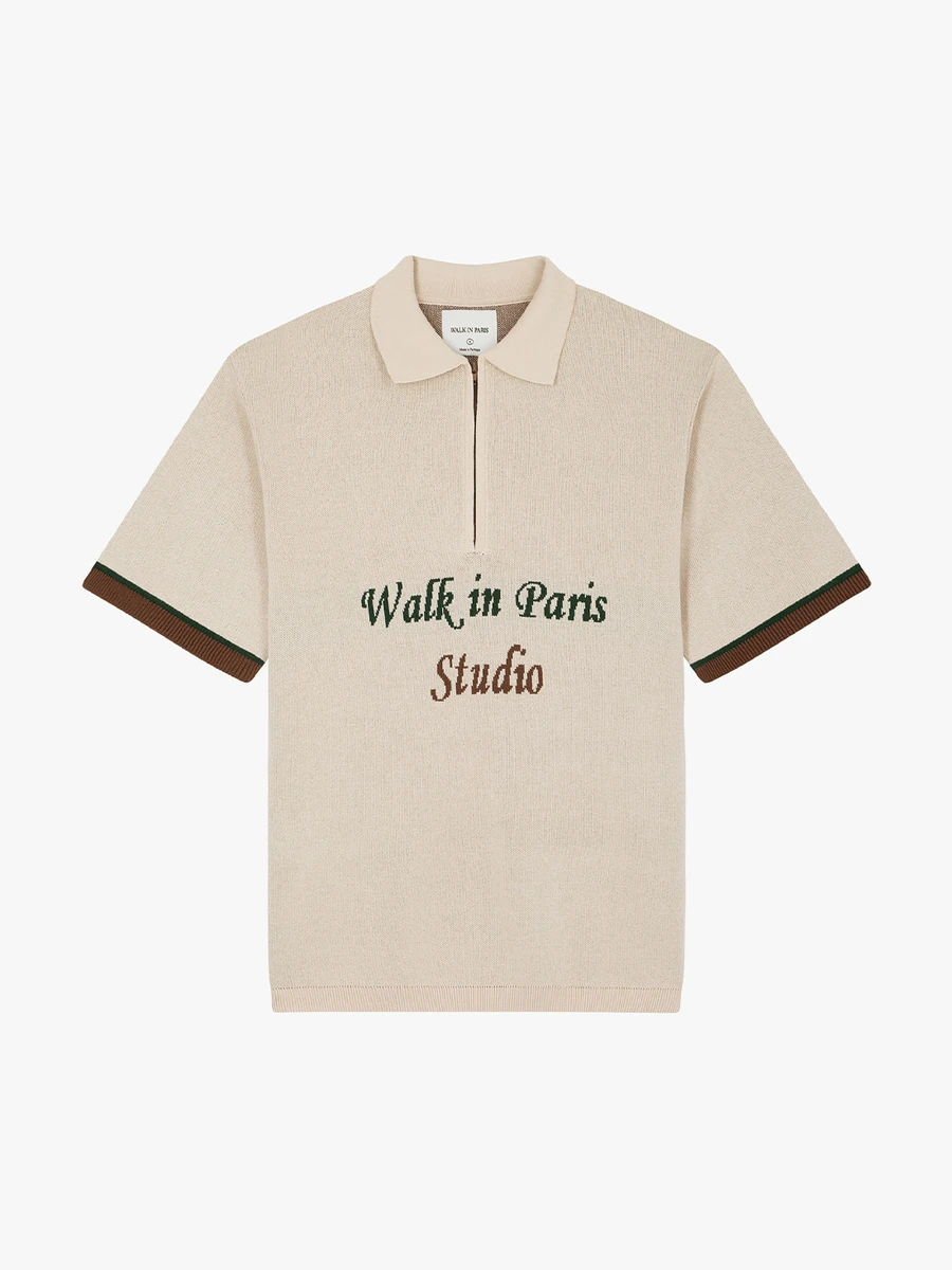 Le polo en maille beige