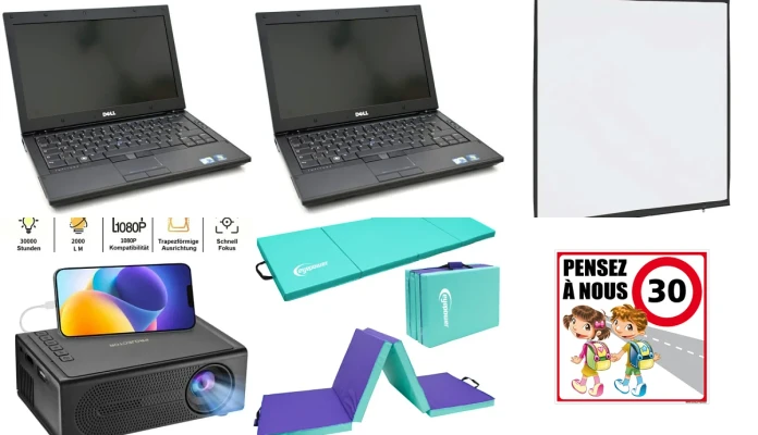 Dons matériel pour aider l'école Les Deux Mains