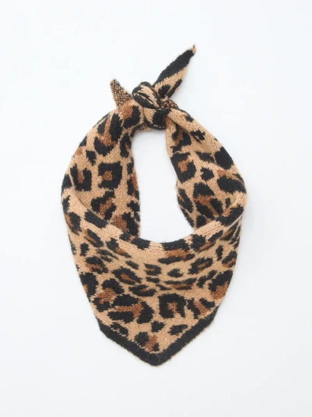 Echarpe triangle 'Leopard' - Marron kiabi