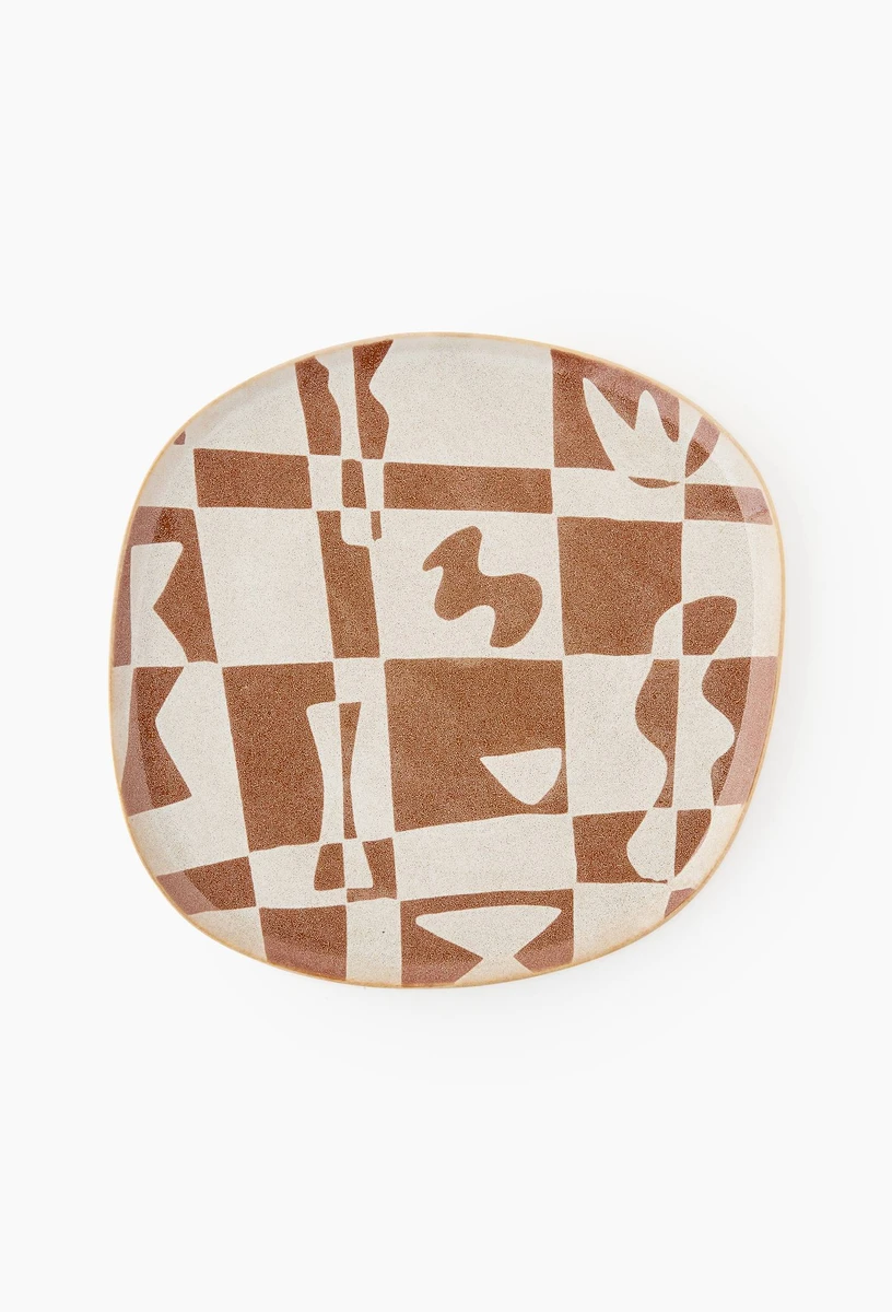 Assiette à diner à motifs, en céramique - GARANCE VALLEE X MONOPRIX MULTICO MONOPRIX CREATEURS