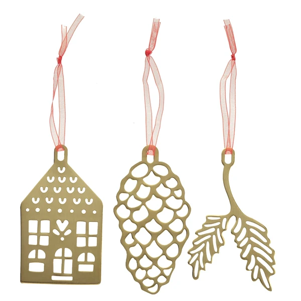 VINTERFINT Décoration sapin, lot de 3 - couleur or