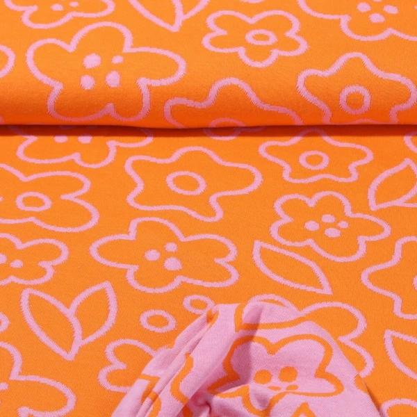 Jersey bio - Hamburger Liebe Easygoing June Jacquard Doubleface Papaya Rose
