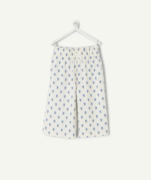 Pantalon fluide bébé fille coton imprimé floral