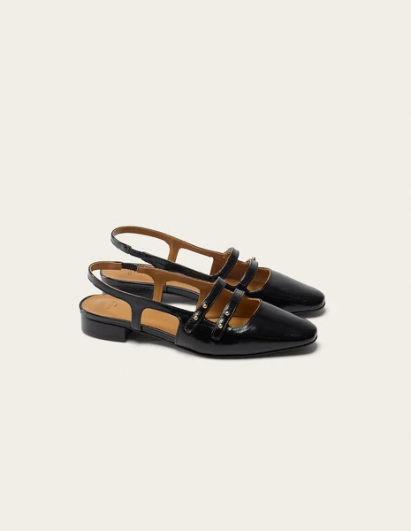 Sandales en cuir certifié | noir "soli - cuir plissé noir" Odaje ex M.Moustache
