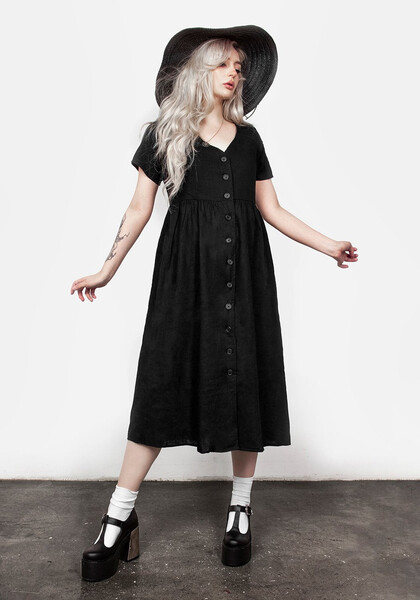 Rowan Linen Button Up Midi Dress