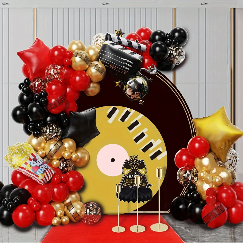 Ensemble de guirxiété de ballons noirs, rouges et dorés, décoration pour fête d'anniversaire, mariage, film, événement de remise de prix, 134 pièces - AliExpress 15