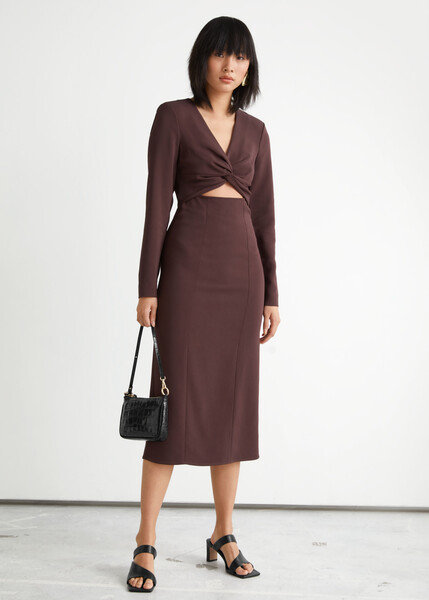 Side Slit Cut Out Midi Dress