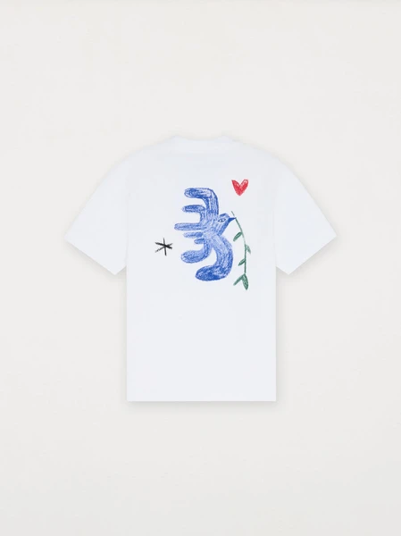 T-shirt unisexe L'OISEAU ET LA FLEUR blanc
