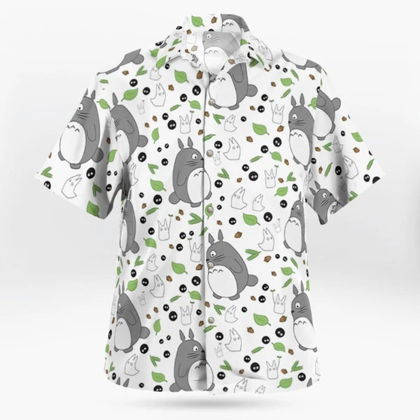Ghibli Soot Sprites Button Up Hawaiian Shirts