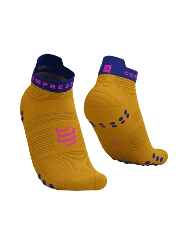 Pro Racing Socks v4.0 Run Low - Saffron/Dazz Blue