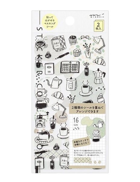 Pochette de Stickers Midori - Café Monochrome