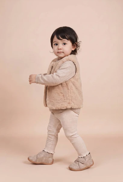 Legging côtelé uni en coton BIO GOTS