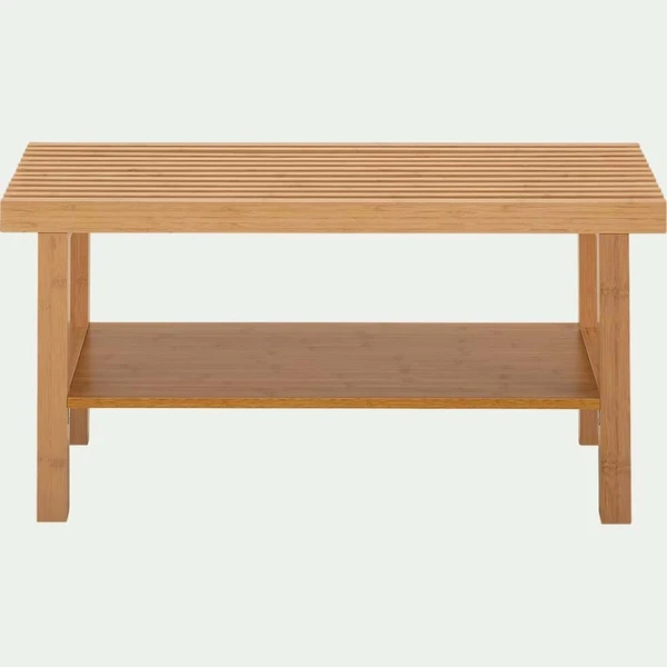 DANONG - Banc de salle de bain en bambou L89cm - bois clair