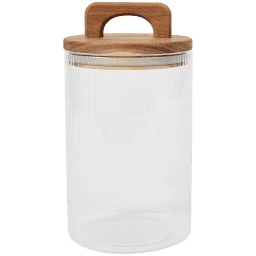Bocal de conservation avec couvercle en bois