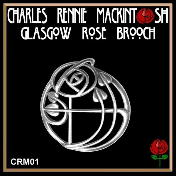 Broche rose Charles Rennie MacKintosh Glasgow Art nouveau CRM01