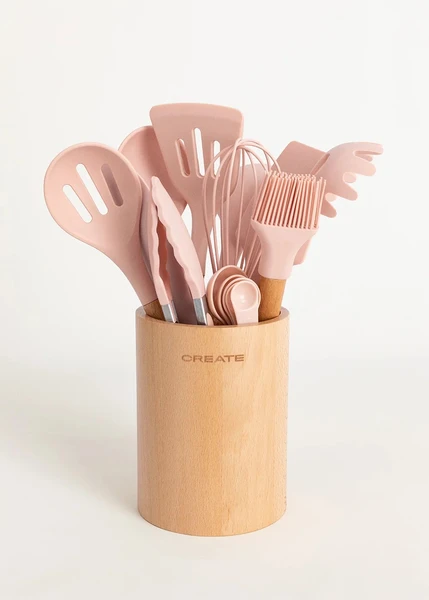 Set ustensile de cuisine rose 