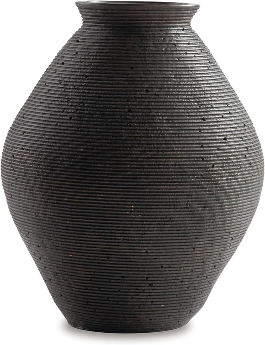 Signature Design by Ashley | Hannela 12" Modern Distressed Polyresin Vase