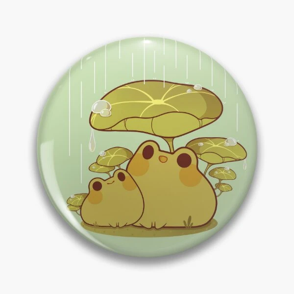Grenouilles ensemble sous la pluie | Badge