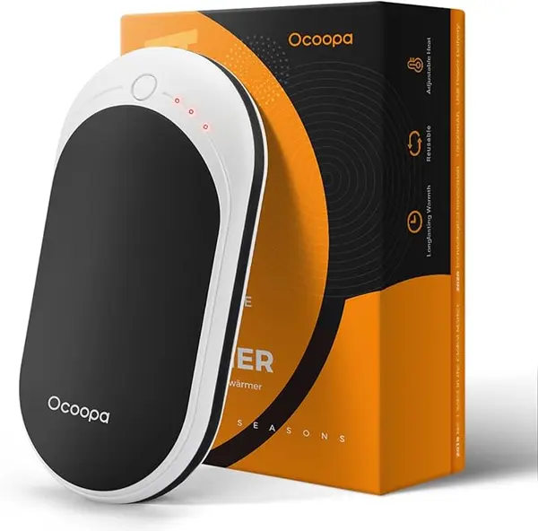 Ocoopa Chauffe-Main Rechargeable 5200 mAh, Chauffe-Poche Électrique Portable Powerbank Idéal pour Sports de plein air, Chasse, Golf, Camping, Cadeau Chaud pour Femme et Homme