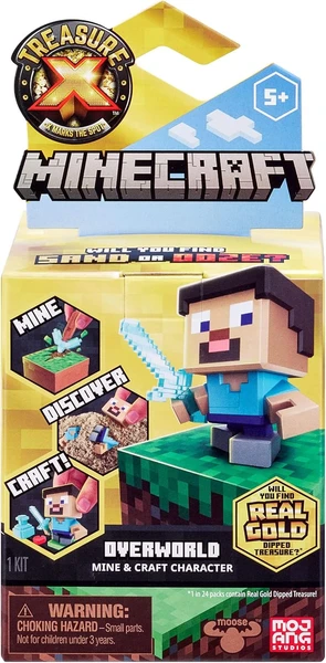 TREASURE X Minecraft Overworld Mine and Craft collectable characters Unboxing toy 10 levels of adventure Will you find real gold treasure