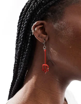 Pieces - Halloween - Boucles d'oreilles fourche du diable - Rouge
