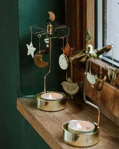 Bougeoir de Noël rotatif